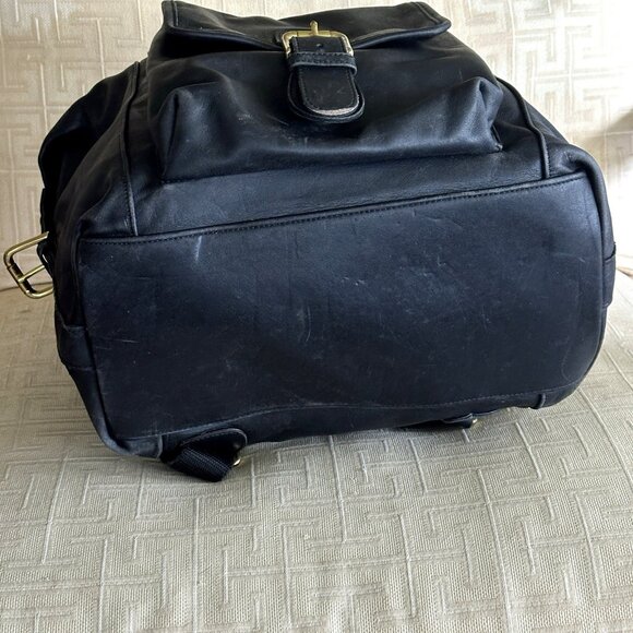 Coach Vintage C7B-0521 Large Backpack Black Glove-Tanned Cowhide Leather USA - Picture 10 of 15